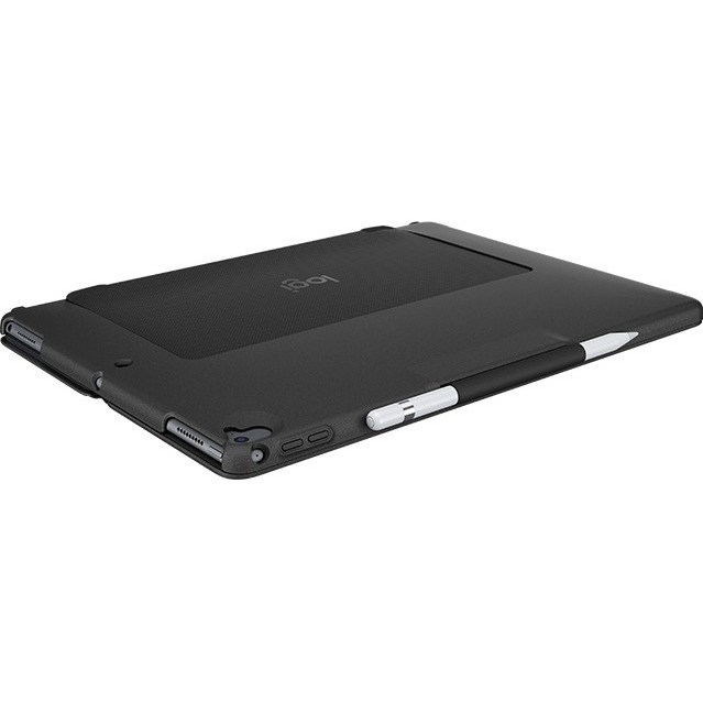 Logitech Slim Combo Keyboard/Cover Case (Folio) for 12.9" Apple iPad Pro Tablet - Black