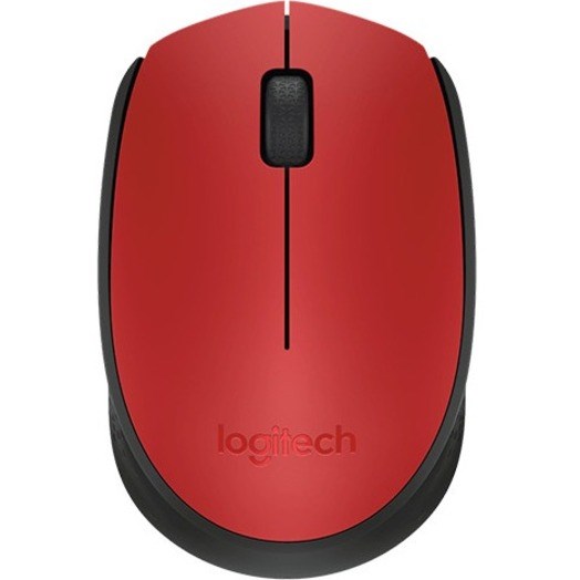Logitech M171 Mouse - Radio Frequency - USB - Red, Black