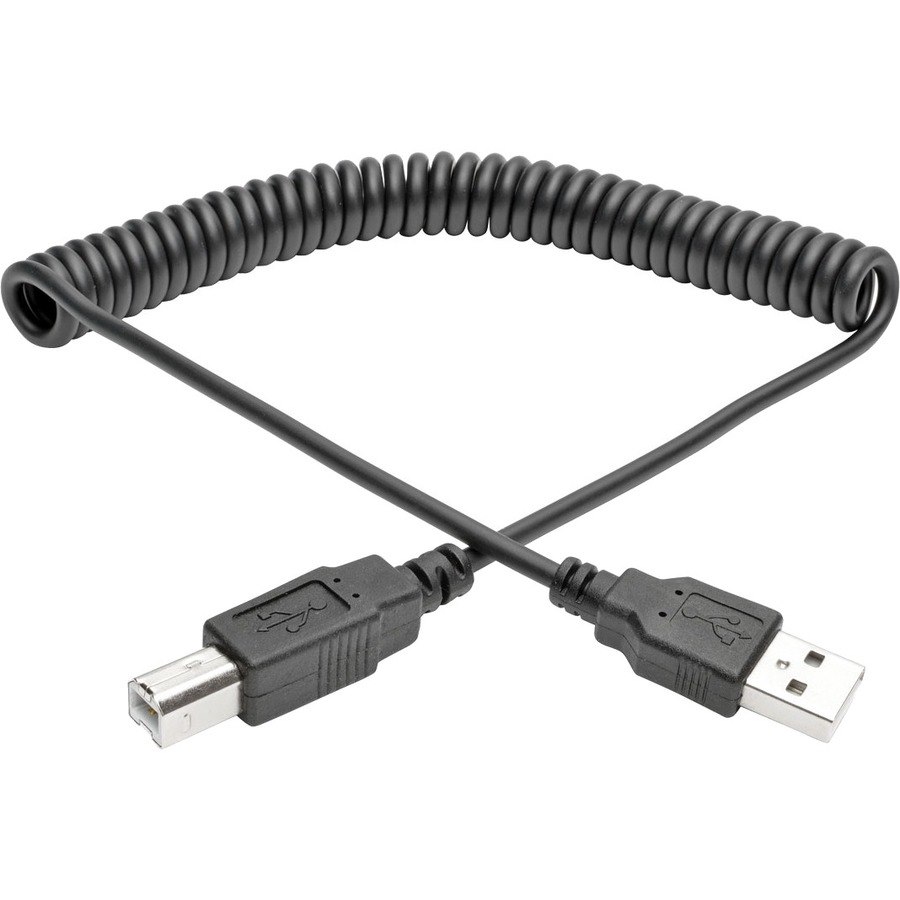 Tripp Lite 6ft Hi-Speed USB 2.0 to USB B Cable Coiled USB A-B M/M 6'
