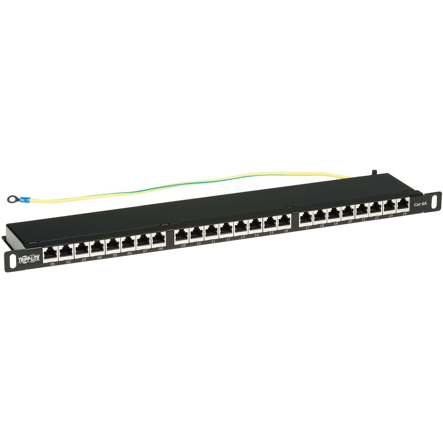 Tripp Lite by Eaton Cat6a 24-Port High-Density Shielded Patch Panel - Dual IDC, 568A/B, RJ45 Ethernet, 0.5U Rack-Mount