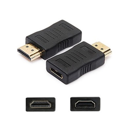 HDMI 1.1 Male to HDMI 1.1 Female Black Adapter For Resolution Up to 1920x1200 (WUXGA)