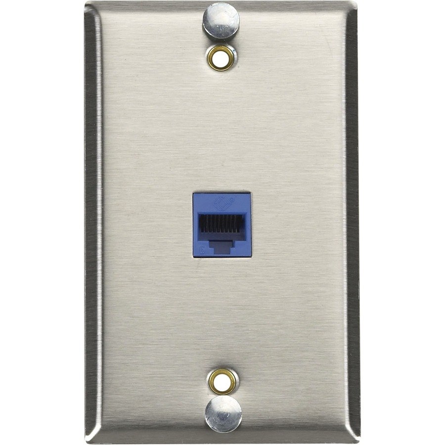 Black Box CAT6 VoIP Wallplate - Stainless Steel