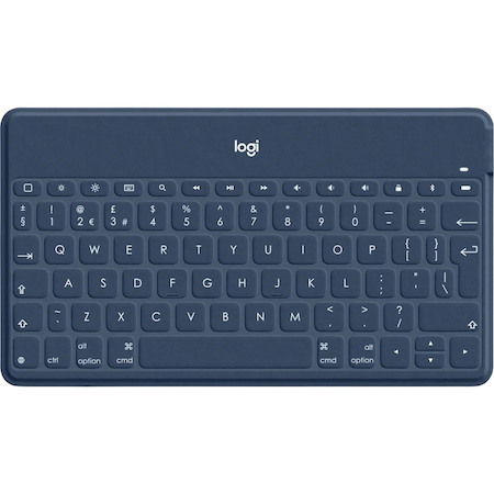 Logitech Keys-To-Go Keyboard - Wireless Connectivity - USB Interface - English (UK), German - QWERTY Layout - Classical Blue