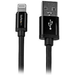 StarTech.com 2m (6ft) Long Black AppleÂ&reg; 8-pin Lightning Connector to USB Cable for iPhone / iPod / iPad
