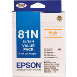 Epson Claria 81N Original Inkjet Ink Cartridge - Cyan, Magenta, Yellow, Light Cyan, Light Magenta, Black - 6 Pack