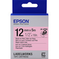 Epson LabelWorks Iron on (Fabric) LK Tape Cartridge ~1/2" Black on Pink