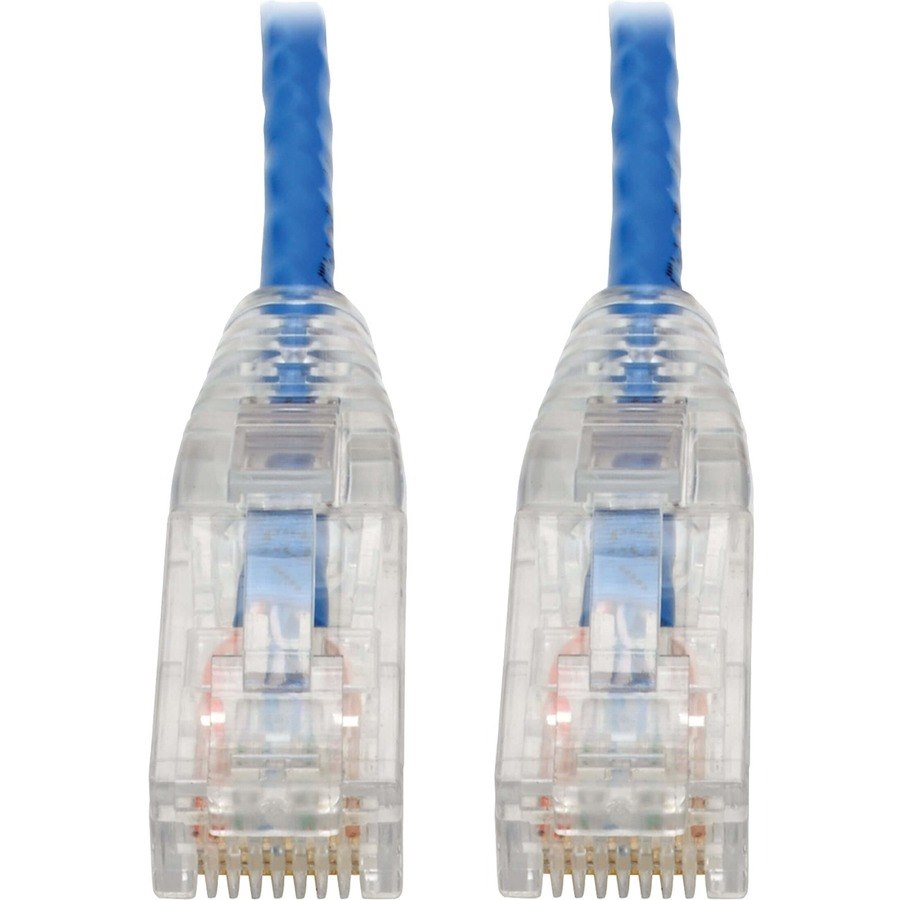 Eaton Tripp Lite Series Cat6 Gigabit Snagless Slim UTP Ethernet Cable (RJ45 M/M), PoE, Blue, 8-in. (20.32 cm)