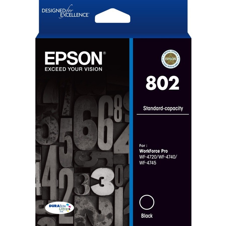 Epson DURABrite Ultra 802 Original Standard Yield Inkjet Ink Cartridge - Black Pack