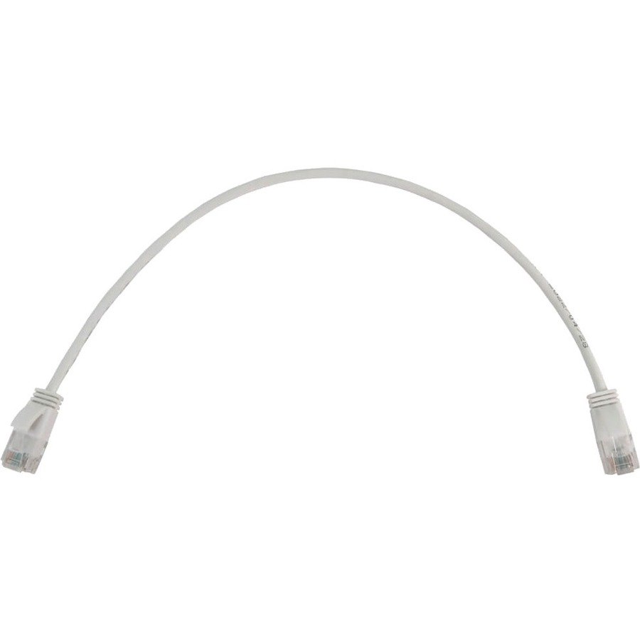 Eaton Tripp Lite Series Cat6a 10G Snagless Molded Slim UTP Ethernet Cable (RJ45 M/M), PoE, White, 1 ft. (0.3 m)