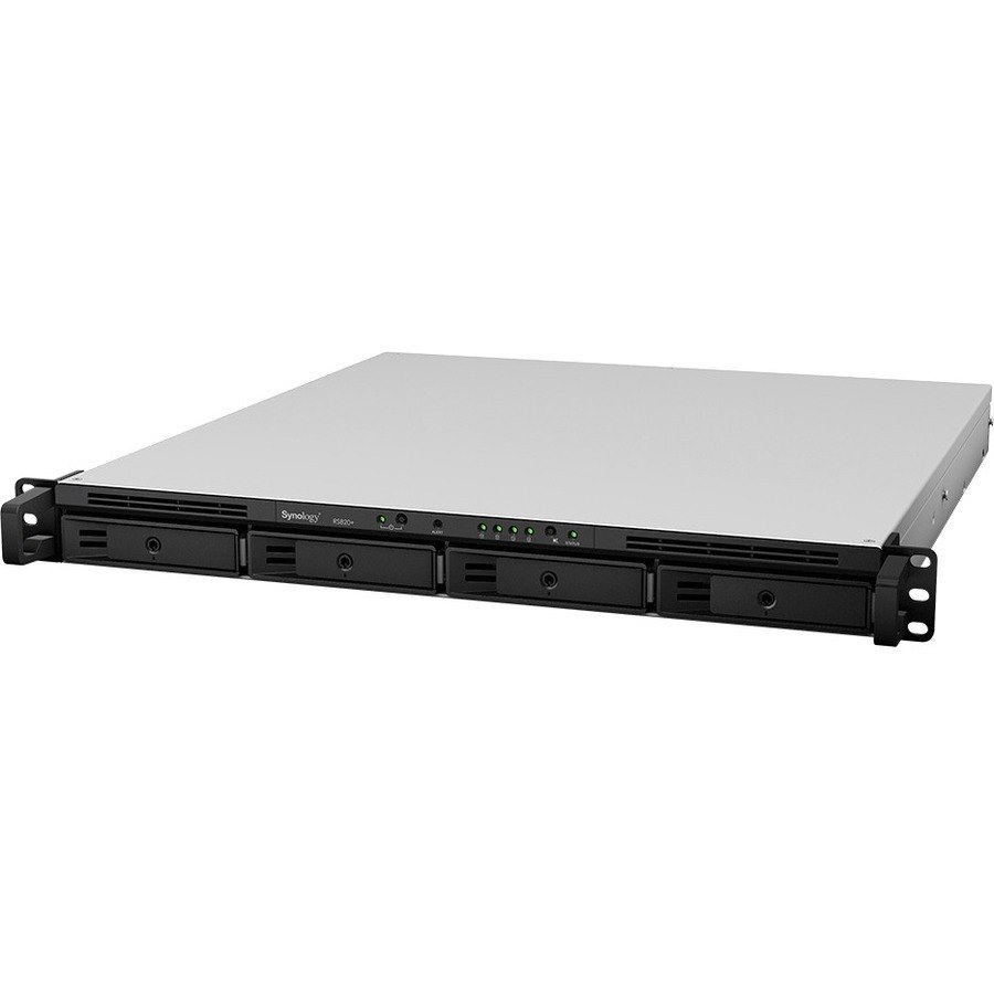 Synology RS820+ 4 x Total Bays SAN/NAS Storage System - Intel Atom Quad-core (4 Core) 2.10 GHz - 2 GB RAM - DDR4 SDRAM - 1U Rack-mountable