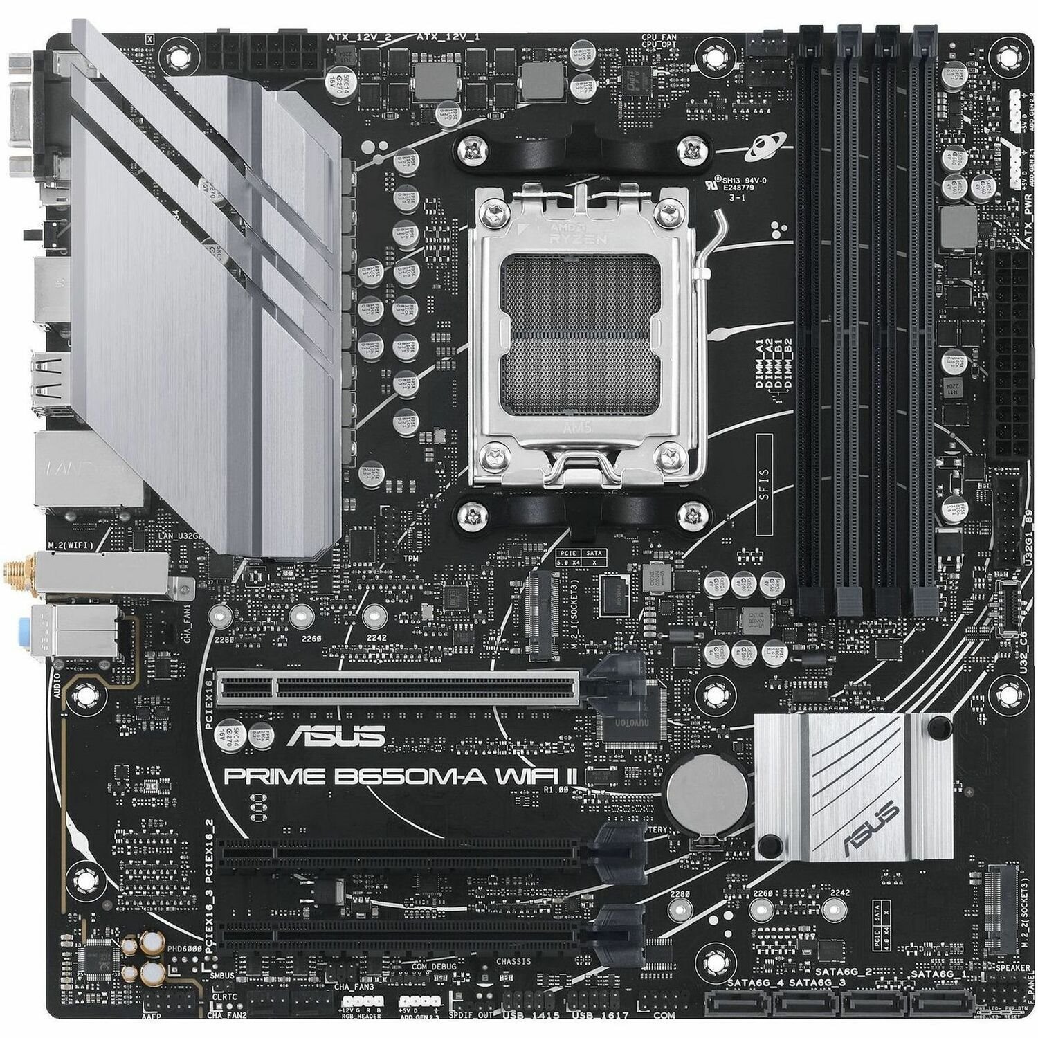 Asus Prime B650M-A WIFI II Gaming Desktop Motherboard - AMD B650 Chipset - Socket AM5 - Micro ATX