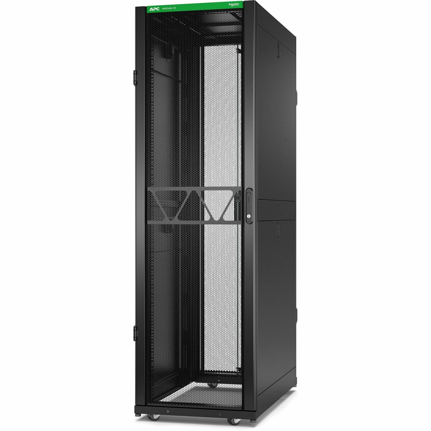 APC by Schneider Electric NetShelter SX 42U Enclosed Cabinet Rack Cabinet for Server, Networking, IT Equipment - 482.60 mm Rack Width - Black