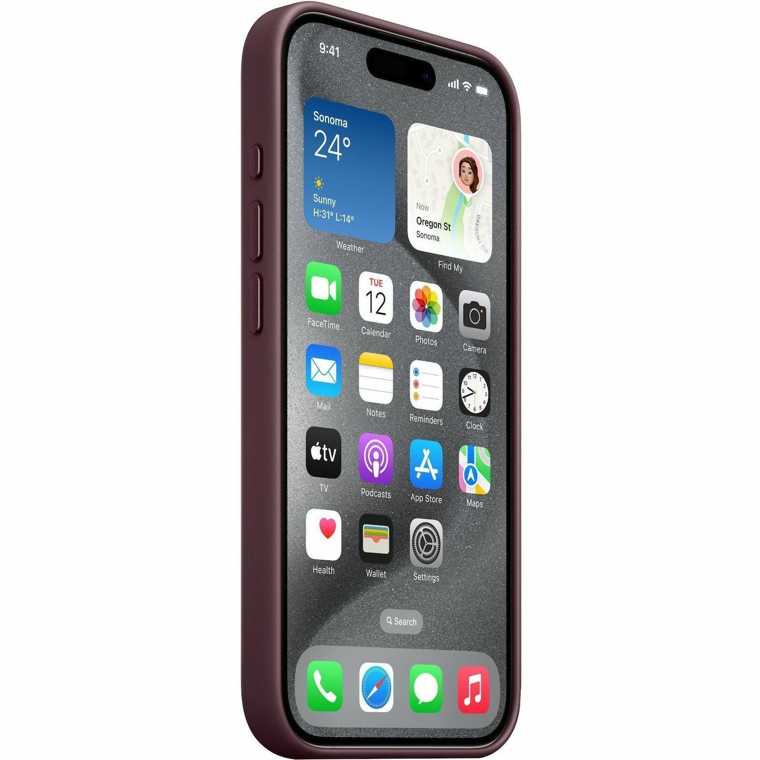 Apple Case for Apple iPhone 15 Pro Smartphone - Mulberry