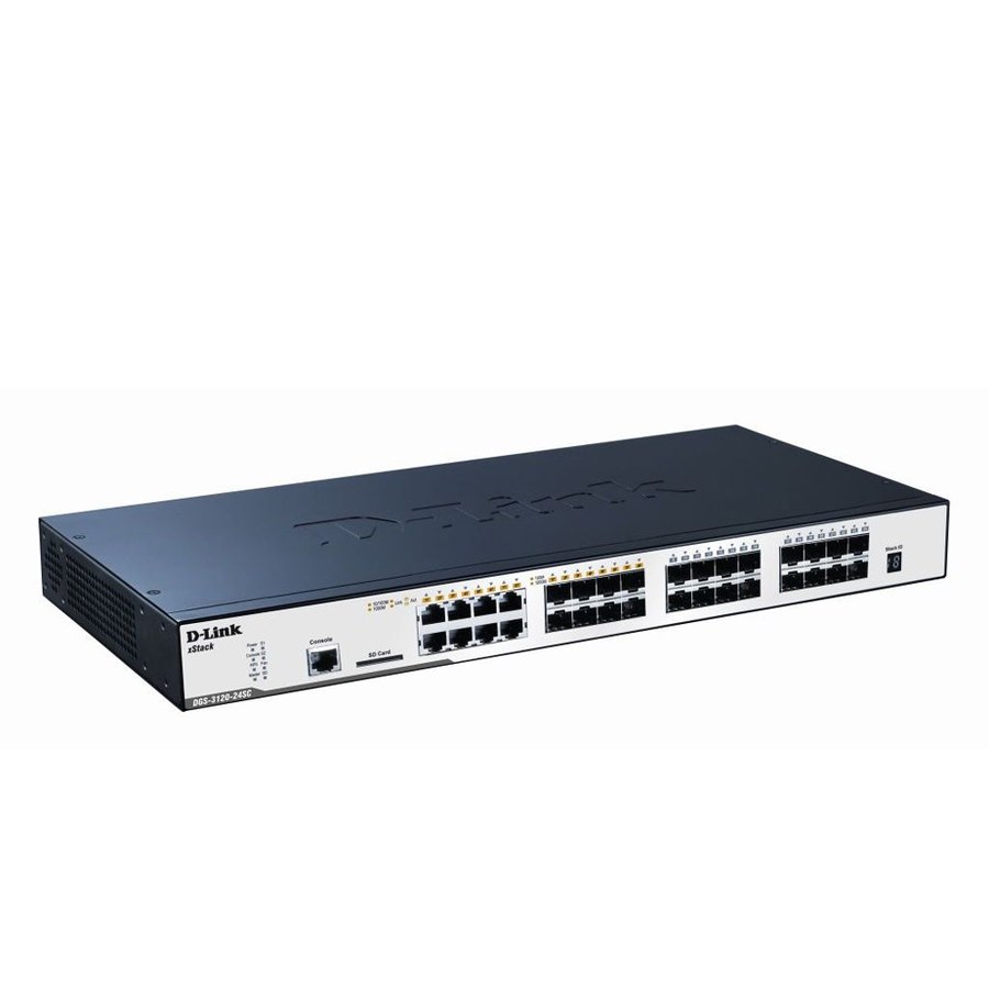 D-Link xStack DGS-3120 DGS-3120-24PC 24 Ports Manageable Ethernet Switch - Gigabit Ethernet - 10/100/1000Base-T