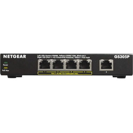 Netgear 300 GS305P 5 Ports Ethernet Switch - Gigabit Ethernet - 10/100/1000Base-T