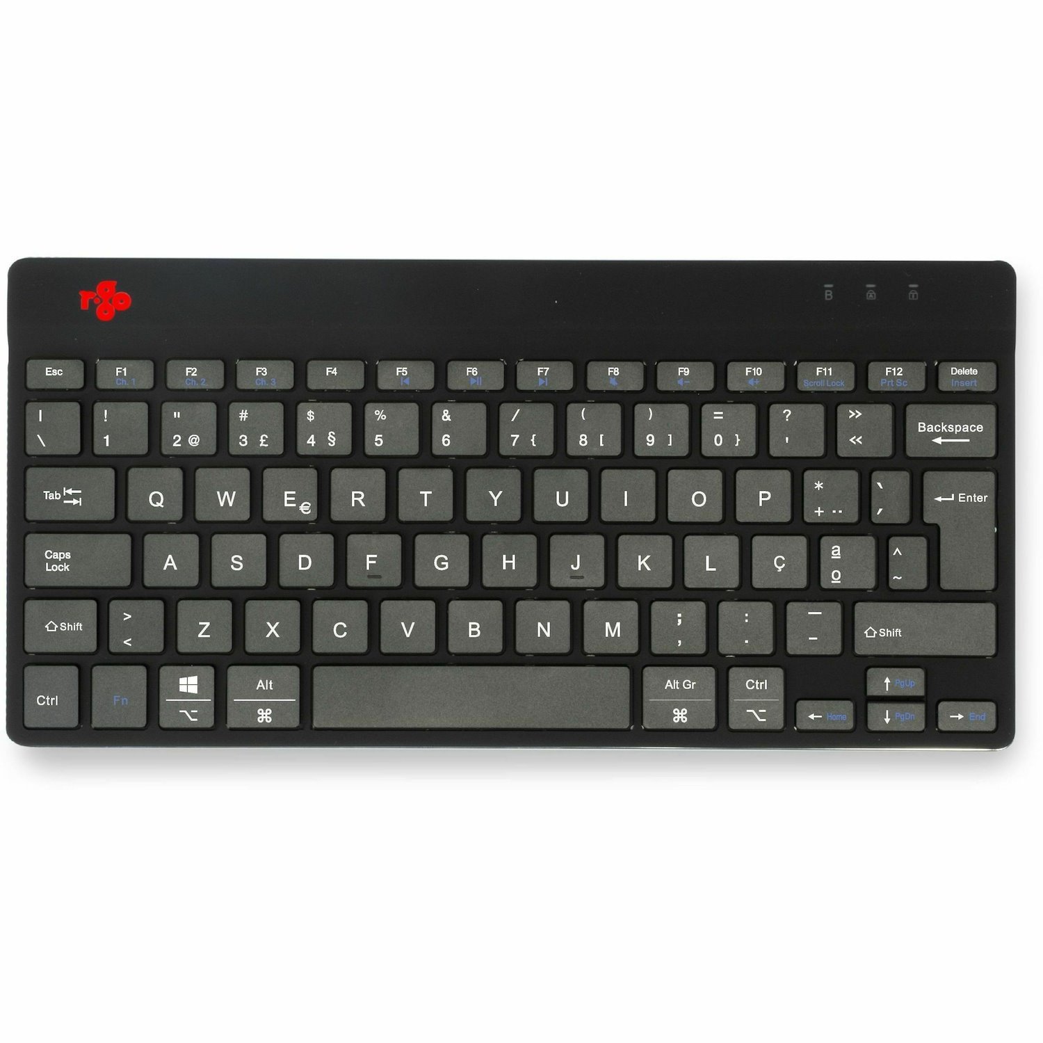 R-Go Compact Break Keyboard - Wireless Connectivity - Portuguese - QWERTY Layout - Black