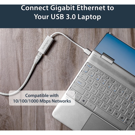 StarTech.com USB 3.0 to Gigabit Network Adapter - Silver - Sleek Aluminum Design Ideal for MacBook, Chromebook or Tablet