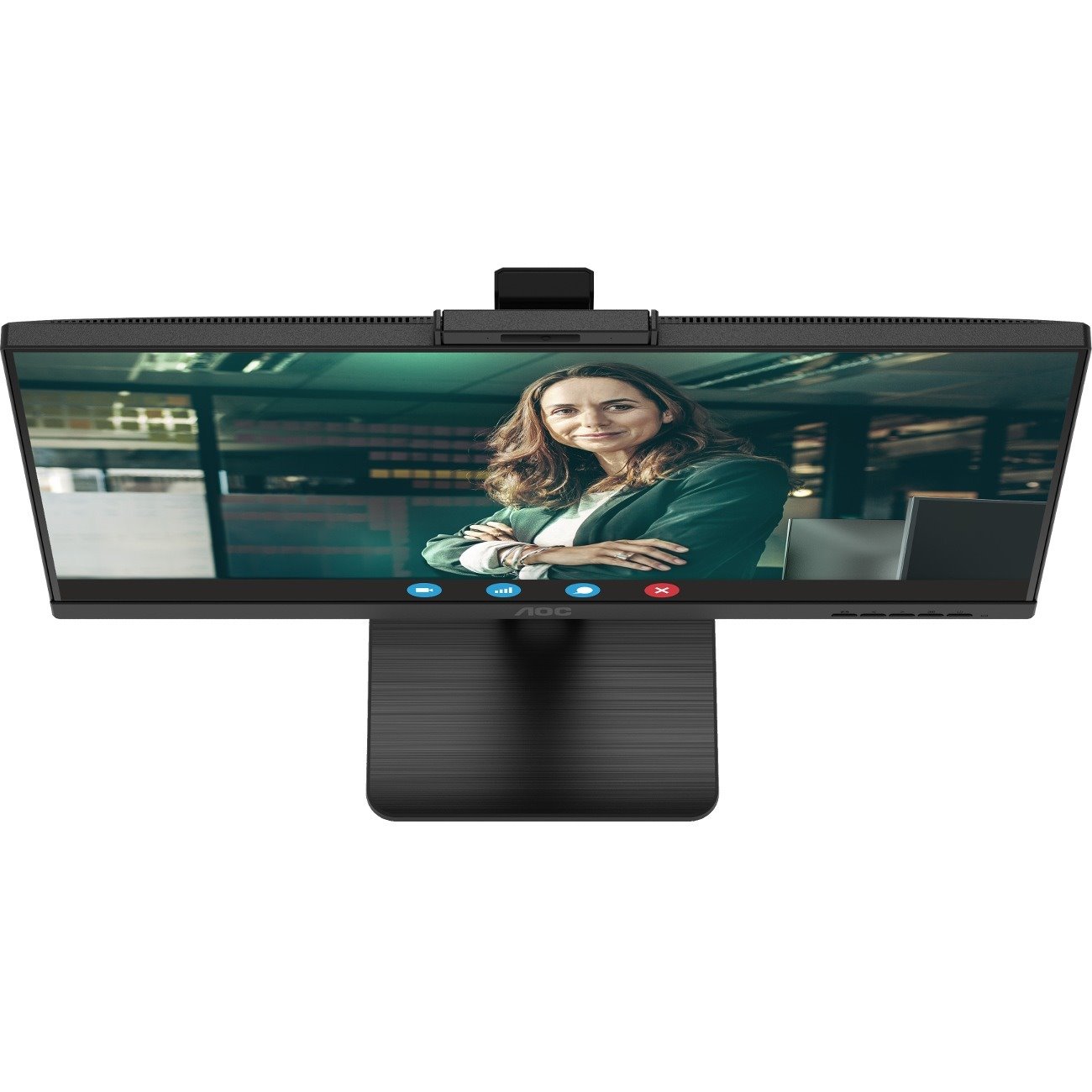 AOC 24P3CW 24" Class Webcam Full HD LCD Monitor - 16:9 - Textured Black