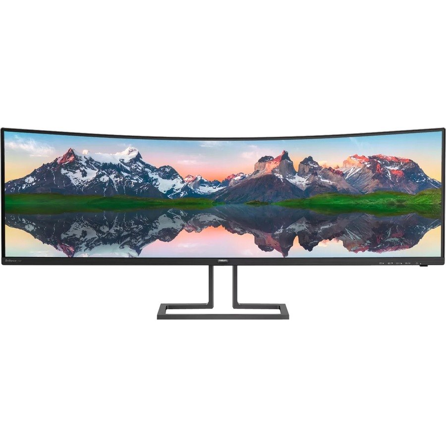 Philips 498P9Z 124 cm (48.8") Dual Quad HD (DQHD) Curved Screen WLED LCD Monitor - 32:9 - Textured Black