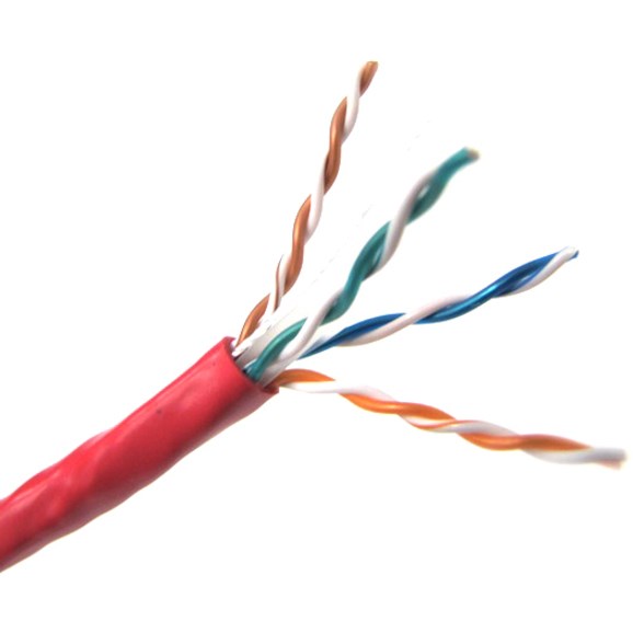 Weltron 1000ft Cat6 UTP 550 MHz Solid PVC CMR Cable - Red