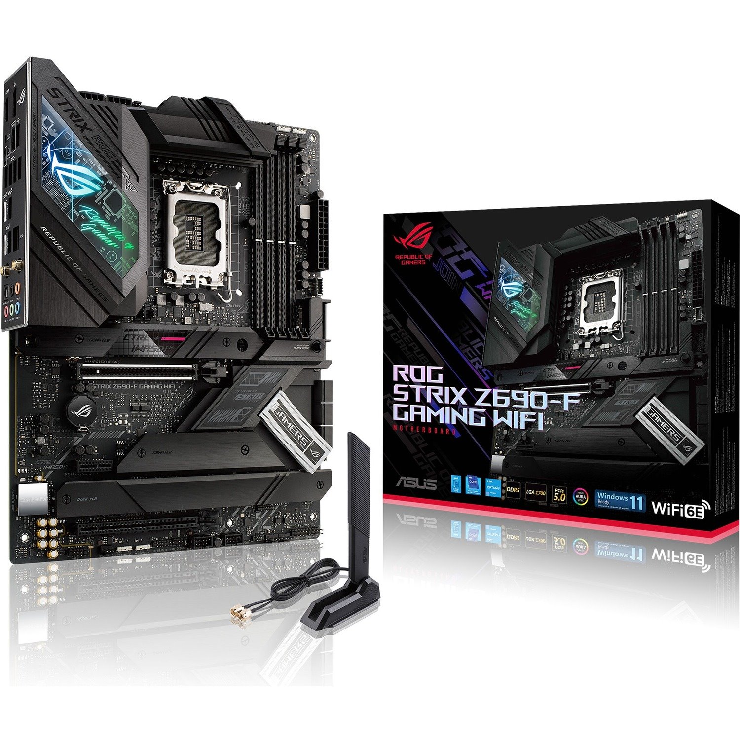 Asus ROG Strix Z690-F GAMING WIFI Desktop Motherboard - Intel Z690 Chipset - Socket LGA-1700 - Intel Optane Memory Ready - ATX