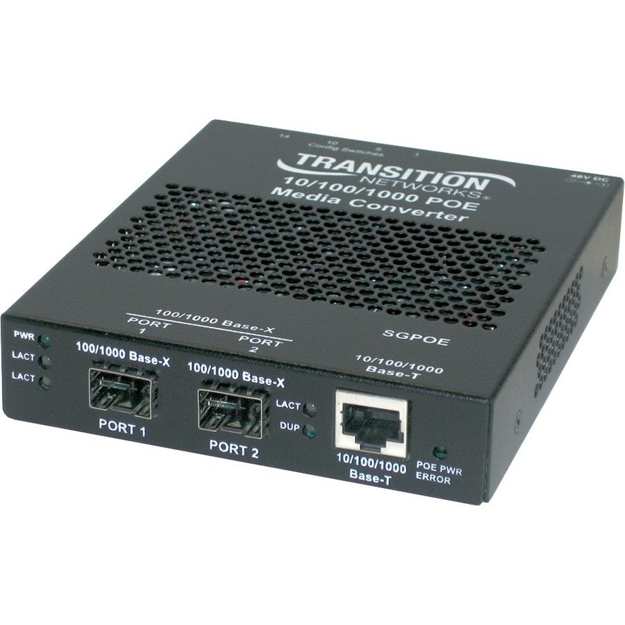 Transition Networks Stand-alone Gigabit Ethernet PoE Media Converter