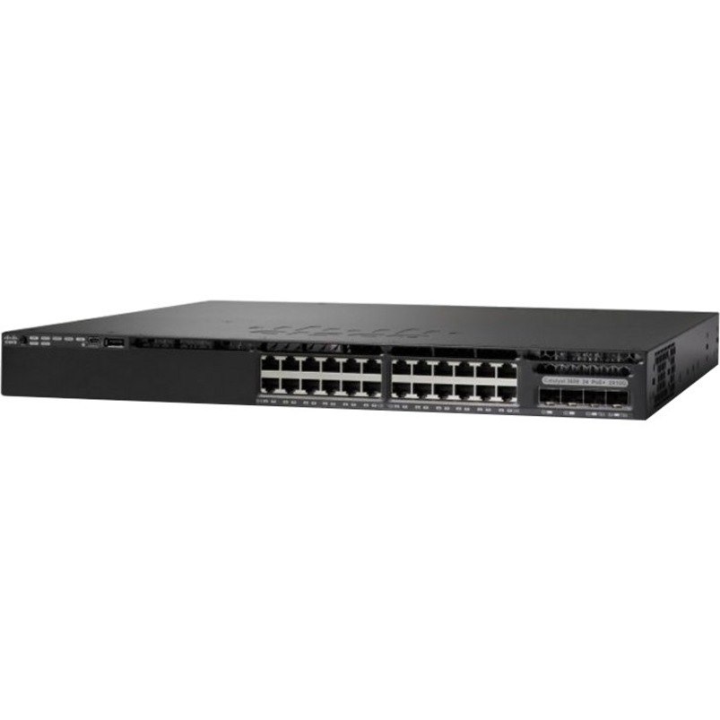 Cisco Catalyst 3650 3650-24T 24 Ports Manageable Ethernet Switch - 10 Gigabit Ethernet, Gigabit Ethernet - 10/100/1000Base-T, 10GBase-X - Refurbished