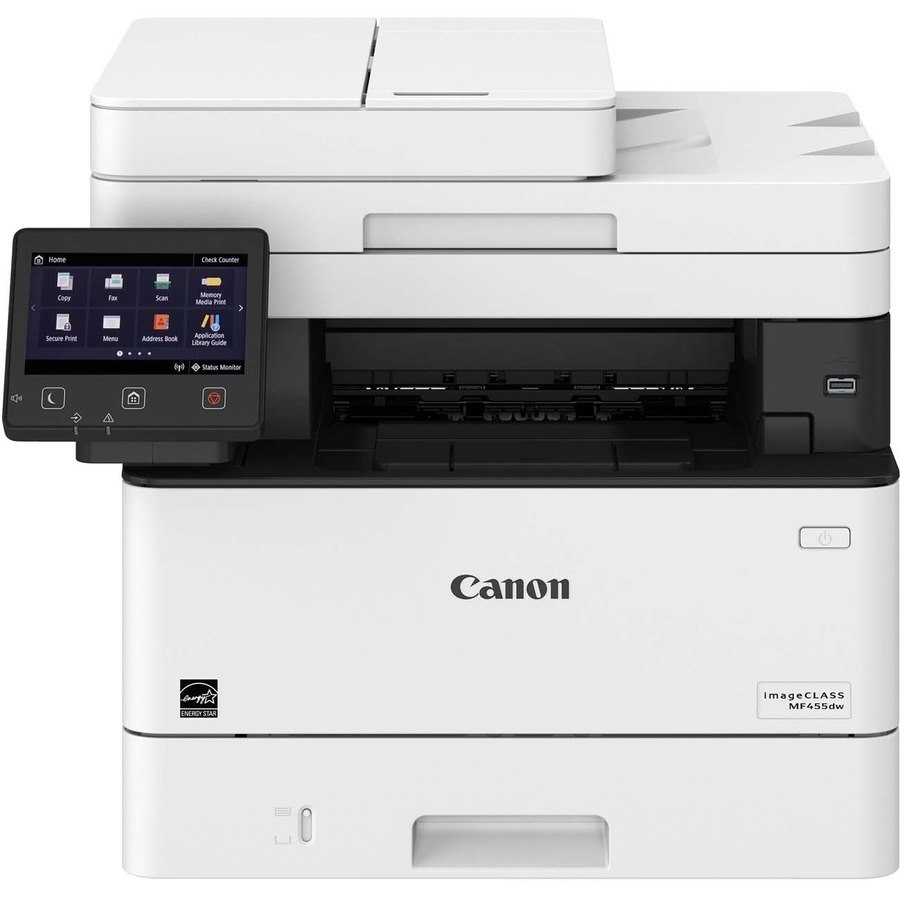 Canon imageCLASS MF455dw Laser Multifunction Printer-Monochrome-Copier/Fax/Scanner-40 ppm Mono Print-600x600 dpi Print-Automatic Duplex Print-350 sheets Input-600 dpi Optical Scan-Wireless LAN-Apple AirPrint-Canon PRINT Business-Mopria