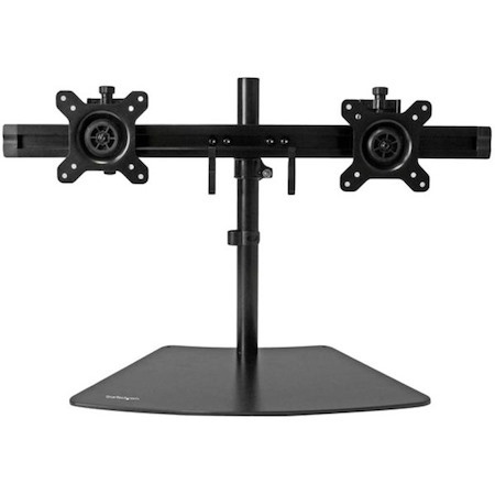 StarTech.com Dual Monitor Stand, Horizontal, For up to 24" (17.6lb/8kg) VESA Monitors, Black, Adjustable Monitor Stand, Steel & Aluminum