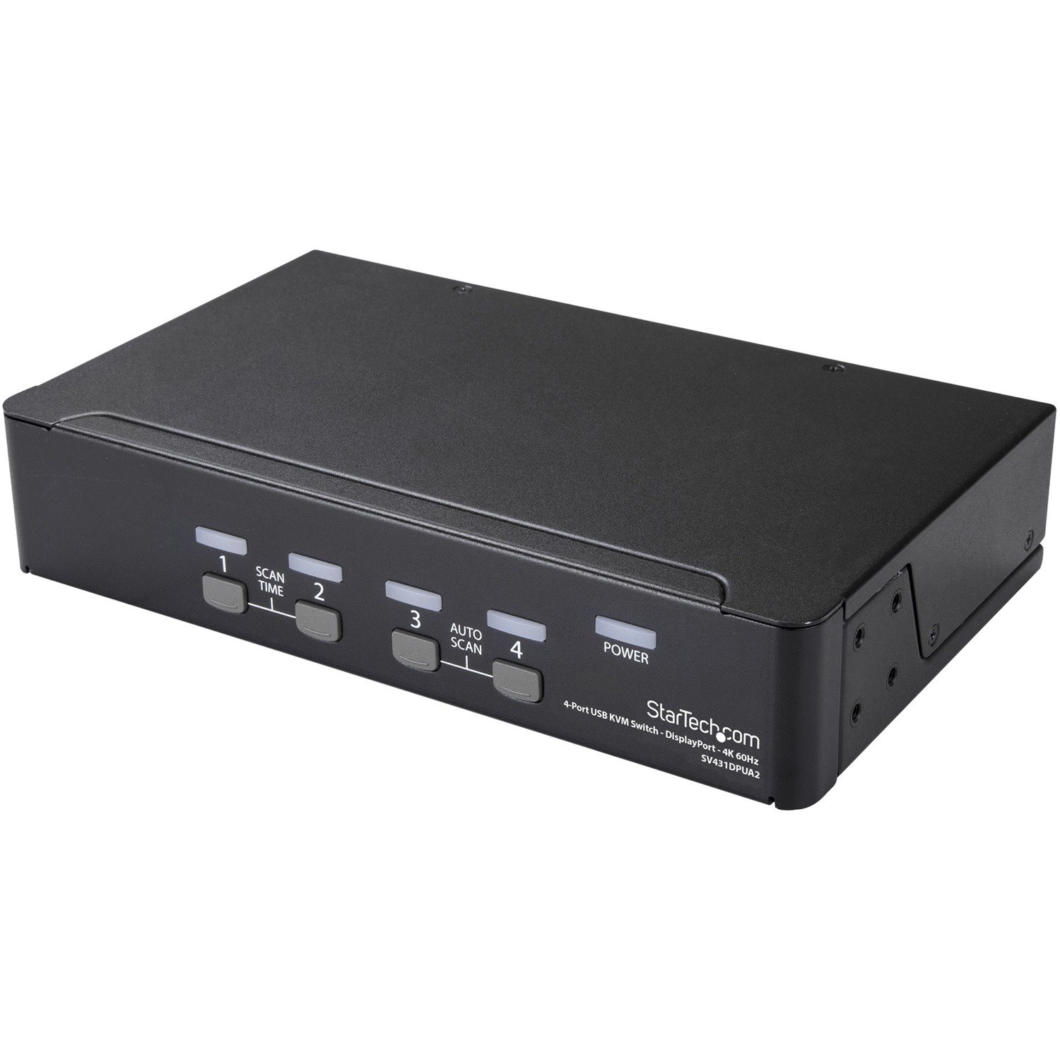 StarTech.com 4 Port DisplayPort KVM Switch - 4K 60Hz - Single Display - UHD DP 1.2 USB KVM Switch with USB 2.0 Hub & Audio - TAA Compliant