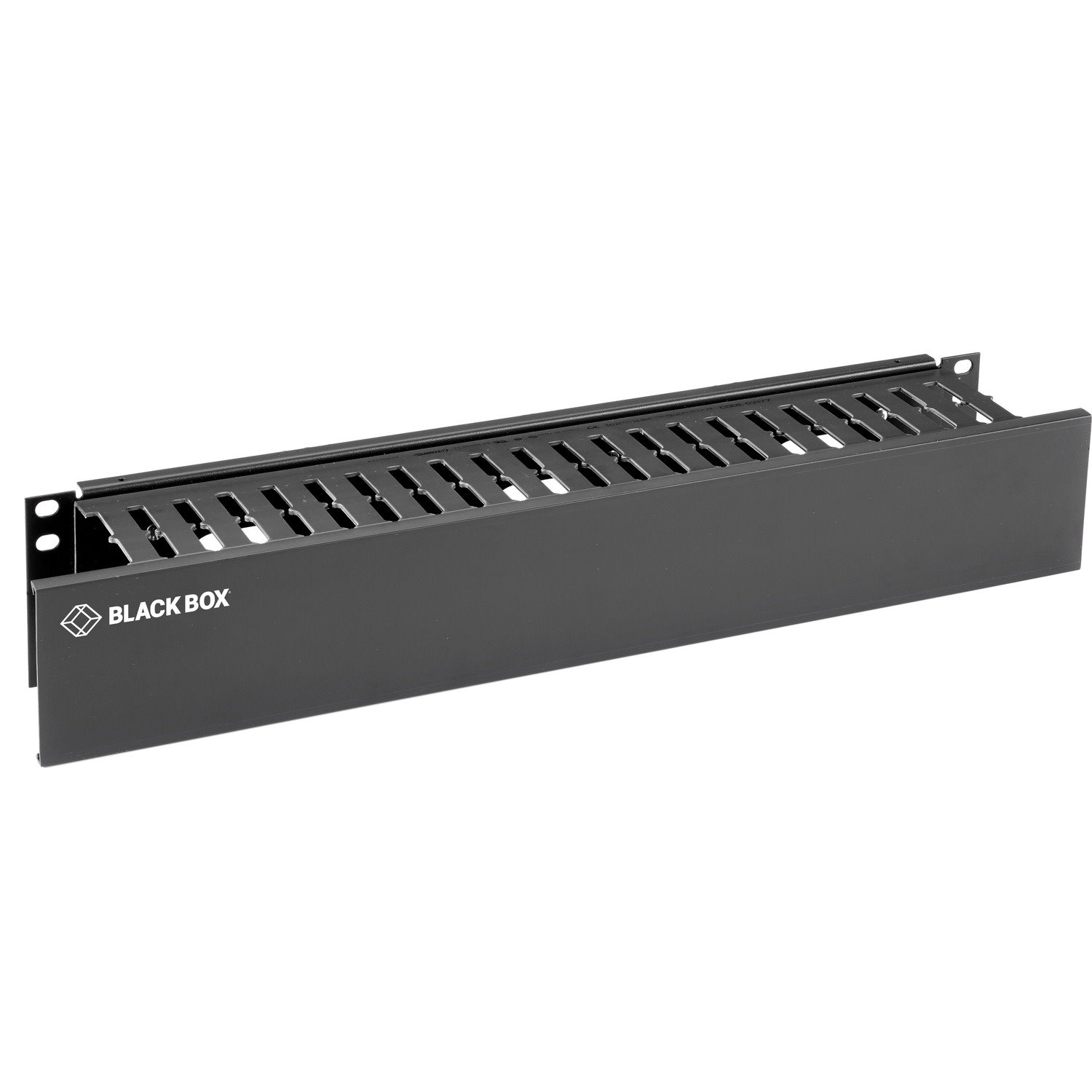 Black Box Horizontal IT Rackmount Cable Manager - 2U, 19" , Single-Sided, Black