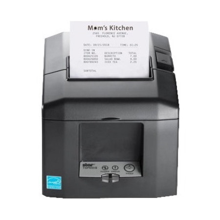 Star Micronics TSP650II Thermal Printer, Ethernet (LAN) - Auto Cutter, External Power Supply Included, Gray