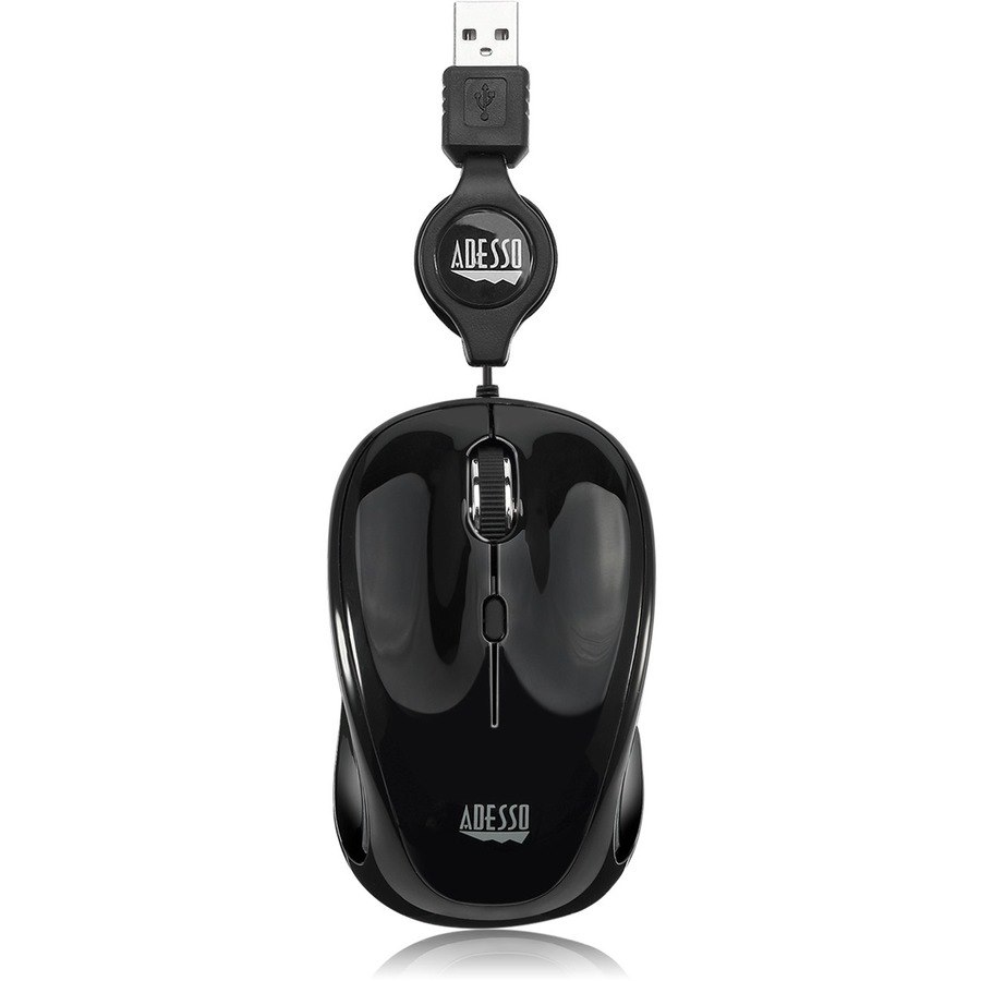 Adesso iMouse S8B Mouse - USB 2.0 - Optical - 3 Button(s) - Black