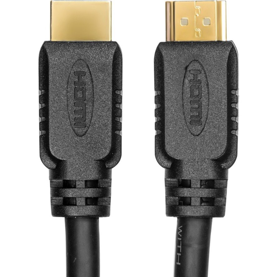 Rocstor Premium 3 ft 4K High Speed HDMI to HDMI M/M Cable - Ultra HD HDMI 2.0 Supports 4k x 2k at 60Hz with resolutions up to 3840x2160p and 18Gbps Bandwidth - HDMI 2.0 to HDMI 2.0 Male/Male - HDMI 2.0 for HDTV, DVD Player, Stereo Receiver, Digital Signage Projector, Gaming Console, Audio/Video Device, TV, Digital Video Recorder - 3 ft (1m) - 1 Retail Pack - 1 x HDMI Male - 1 x HDMI Male - Gold Plated Connectors - Shielding - Black - HDMI CABLE ULTRA HD 4Kx2K