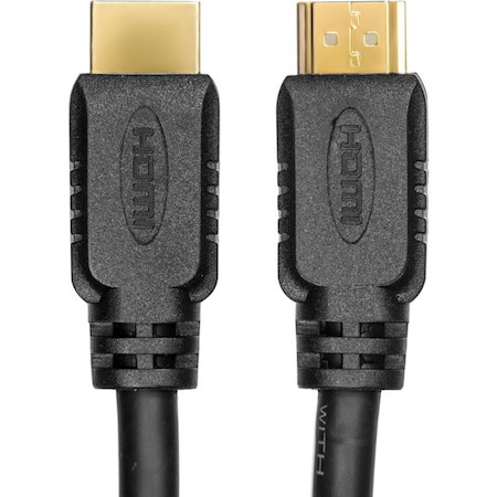 Rocstor Premium 12 ft 4K High Speed HDMI to HDMI M/M Cable - Ultra HD HDMI 2.0 Supports 4k x 2k at 60Hz with resolutions up to 3840x2160p and 18Gbps Bandwidth - HDMI 2.0 to HDMI 2.0 Male/Male - HDMI 2.0 for HDTV, DVD Player, Stereo Receiver, Digital Signage Projector, Gaming Console, Audio/Video Device, TV, Digital Video Recorder - 12 ft (3.6m) - 1 Retail Pack - 1 x HDMI Male - 1 x HDMI Male - Gold Plated Connectors - Shielding - Black - HDMI CABLE ULTRA HD 4Kx2K