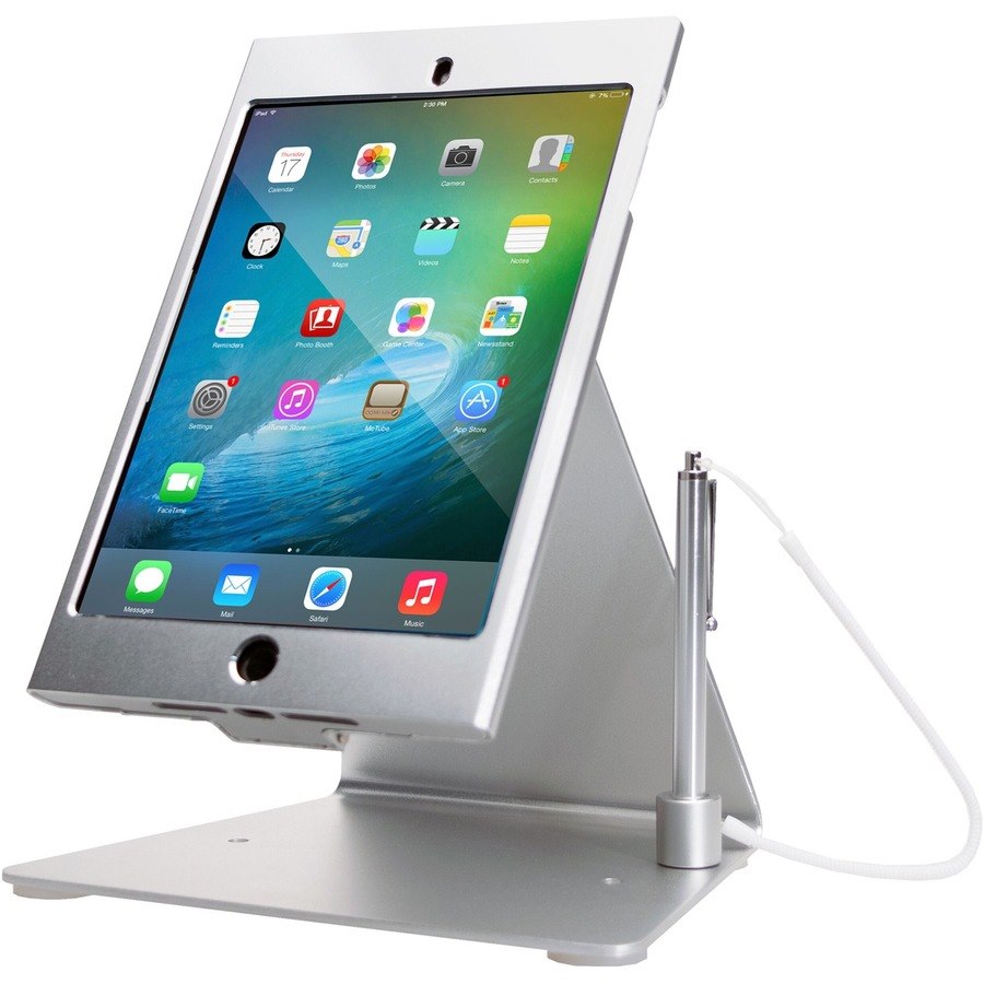 CTA Digital Desktop Anti-Theft Stand Ipad Mini Silver Case Rotates 360Deg