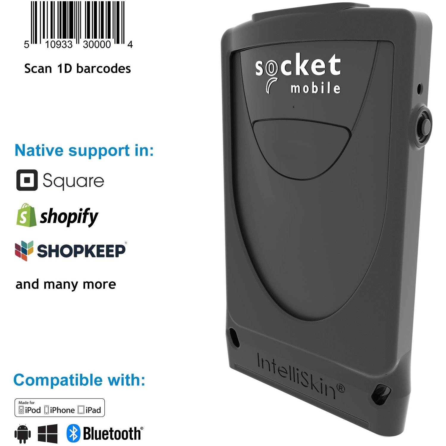 Socket Mobile DuraScan&reg; D800, Linear Barcode Scanner (Charger Sold Separately)
