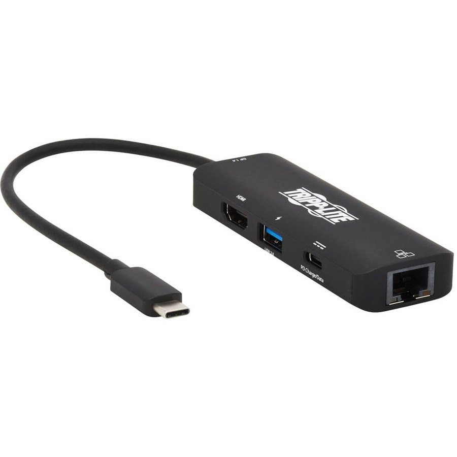 Tripp Lite by Eaton USB-C Multiport Adapter - 4K 60 Hz HDMI, USB 3.x (5Gbps) Hub Ports, GbE, 100W PD Charging, HDR, HDCP 2.2