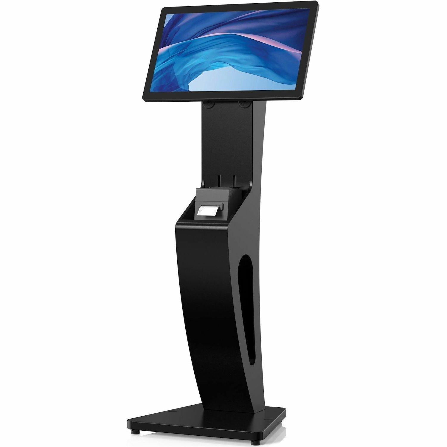 CTA Digital Sleek Floor Stand with Printer Slot for Touchscreen Monitors and Other Displays