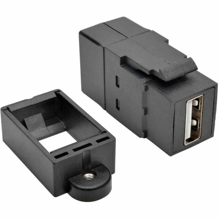 Eaton Tripp Lite Series USB 2.0 All-in-One Keystone/Panel Mount Coupler (F/F), Black, TAA