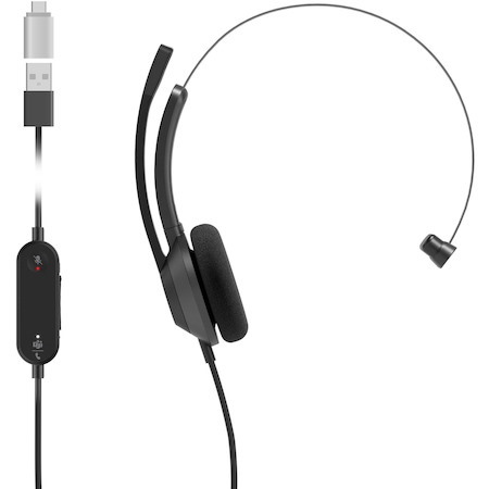Cisco 321 Wired On-ear Mono Headset - Carbon Black