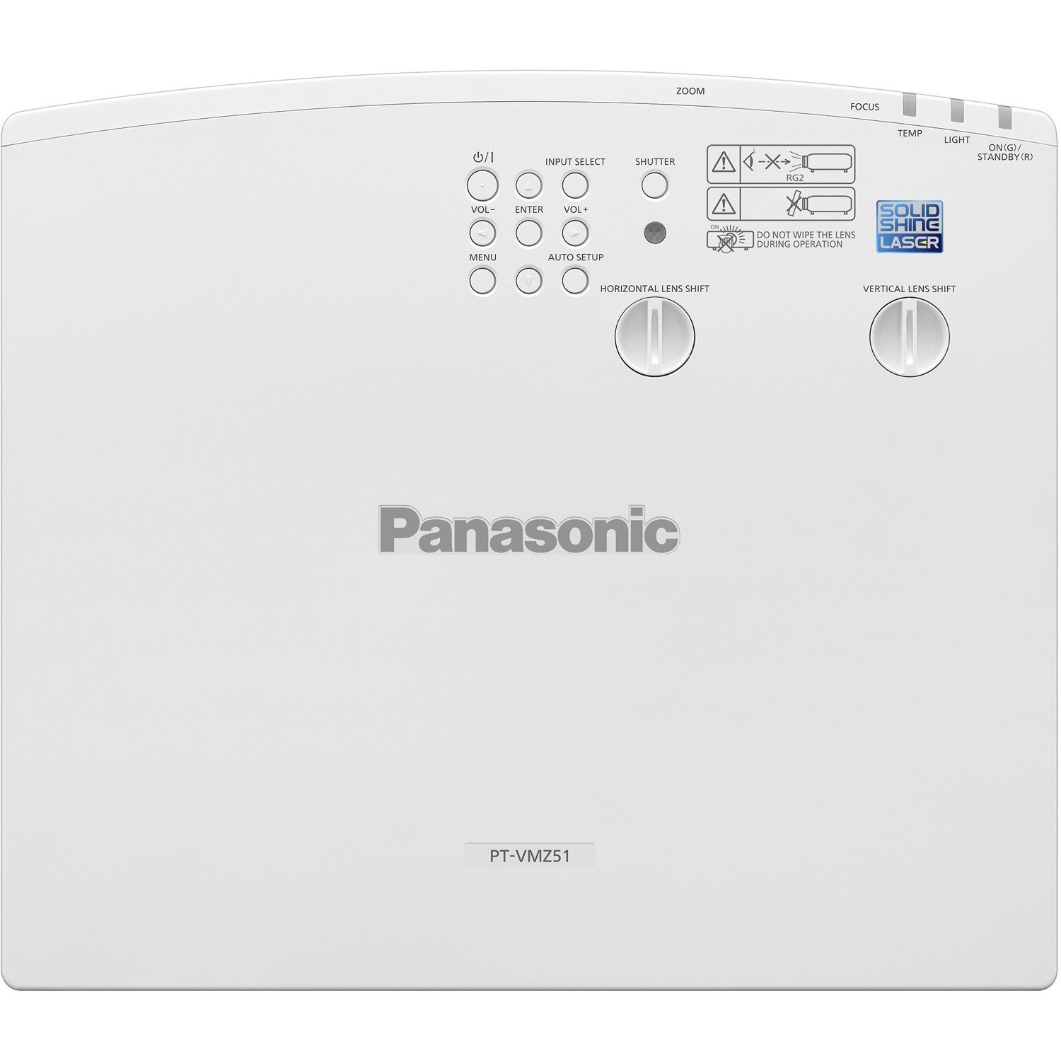 Panasonic PT-VMZ51 LCD Projector - 16:10 - Ceiling Mountable, Floor Mountable - White