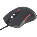 Manhattan Wired Optical Gaming USB-A Mouse with LEDs, 480 Mbps (USB 2.0), Six Button, Scroll Wheel, 800-2400dpi, Black with Red Buttons, Three Year Warranty