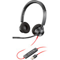 Poly Blackwire Wired Over-the-ear, Over-the-head Stereo Headset - Black