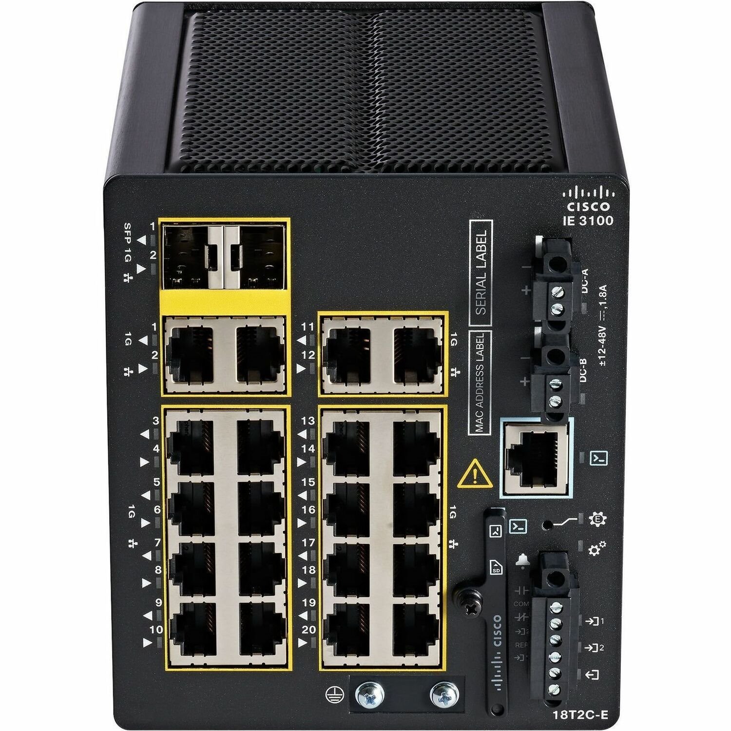 Cisco Catalyst IE3100 Rugged 20 Ports Manageable Layer 3 Switch - Gigabit Ethernet - 1000Base-T - Black