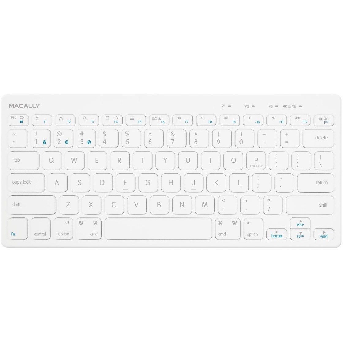 Macally Quick Switch Bluetooth Keyboard for Three Devices