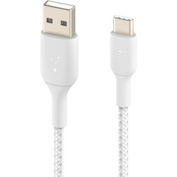 Belkin BoostCharge Braided USB-C to USB-A Cable (2 meter / 6.6 foot, White)
