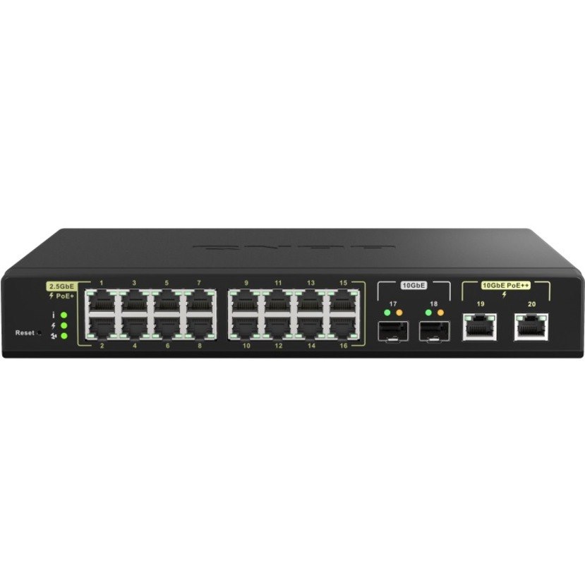 QNAP QSW-M2116P-2T2S 18 Ports Manageable Ethernet Switch - 10 Gigabit Ethernet, 2.5 Gigabit Ethernet - 10GBase-X, 10GBase-T, 2.5GBase-T