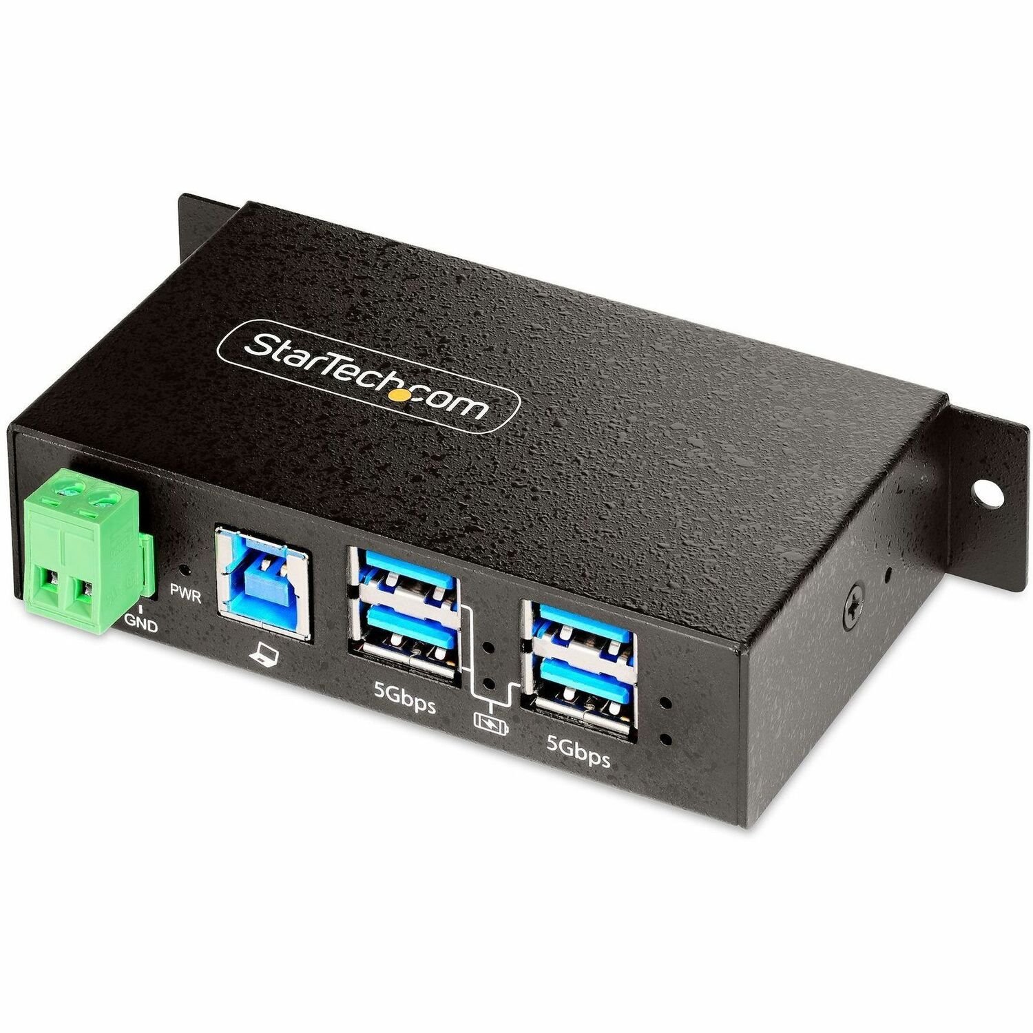 StarTech.com USB Hub - USB 3.2 (Gen 1) Type B - Wall/Desktop/DIN Rail Mountable - Black - TAA Compliant