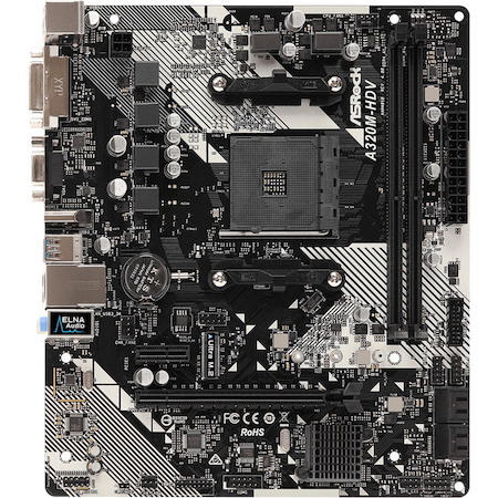ASRock A320M-HDV R4.0 Desktop Motherboard - AMD A320 Chipset - Socket AM4 - Micro ATX